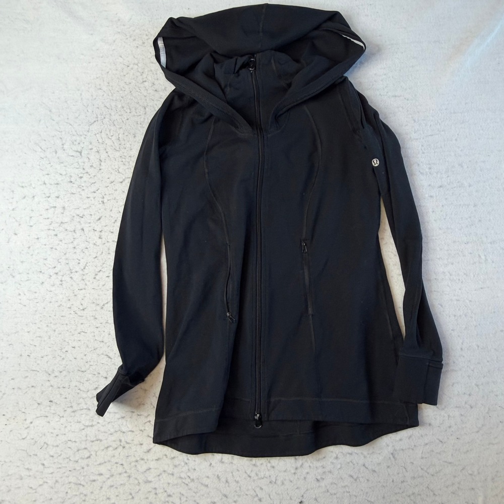 Lululemon Define Hoodie Jacket Womens 6 Black Full Zip Thumbholes